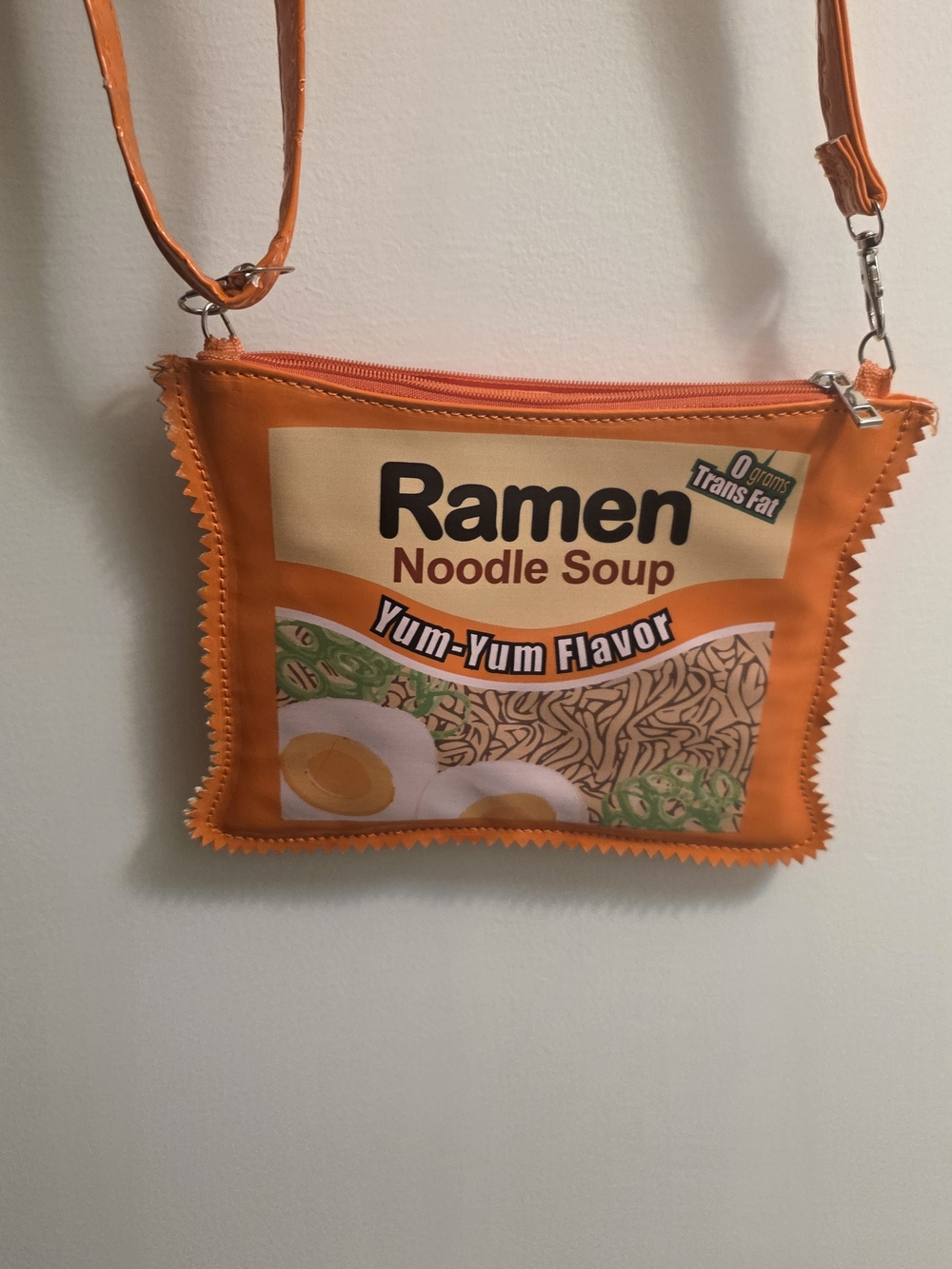 Source Unknown Orange Ramen Noodle Soup Crossbody Bag